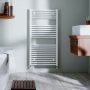 Heatwave Pisa White Straight Heated Ladder Towel Rail