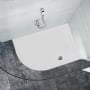 Merlyn MStone Offset Quadrant Shower Tray 1000mm x 800mm Left Handed (inc Waste)