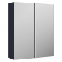 Nuie Arno Mirrored Bathroom Cabinet (50/50) 715mm H x 600mm W - Midnight Blue