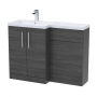 Nuie Arno LH Combination Unit with L-Shape Basin 1100mm Wide - Anthracite Woodgrain