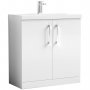 Nuie Arno Floor Standing 2-Door Vanity Unit with Basin-1 800mm Wide - Gloss White