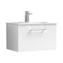 Nuie Arno Wall Hung 1-Drawer Vanity Unit with Basin-2 600mm Wide - Gloss White