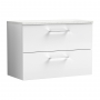 Nuie Arno Wall Hung 2-Drawer Vanity Unit with Sparkling White Worktop 800mm Wide - Gloss White