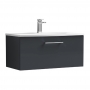 Nuie Arno Wall Hung 1-Drawer Vanity Unit with Basin-4 800mm Wide - Satin Anthracite