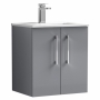 Nuie Arno Wall Hung 2-Door Vanity Unit with Basin-2 500mm Wide - Satin Grey