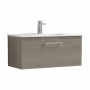 Nuie Arno Wall Hung 1-Drawer Vanity Unit with Basin-2 800mm Wide - Solace Oak Woodgrain