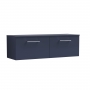 Nuie Arno Wall Hung 2-Drawer Vanity Unit with Worktop 1200mm Wide - Midnight Blue