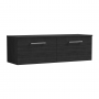 Nuie Arno Wall Hung 2-Drawer Vanity Unit with Worktop 1200mm Wide - Charcoal Black