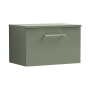 Nuie Arno Wall Hung 1-Drawer Vanity Unit with Worktop 600mm Wide - Satin Green