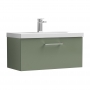 Nuie Arno Wall Hung 1-Drawer Vanity Unit with Basin-1 800mm Wide - Satin Green