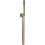 Nuie Arvan Round Pencil Shower Handset with Hose and Bracket - Brushed Brass