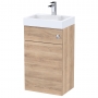 Nuie Athena Basin and WC Toilet Combination Unit 500mm Wide - Bleached Oak