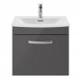 Nuie Athena Wall Hung 1-Drawer Vanity Unit with Basin-4 500mm Wide - Gloss Grey