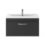 Nuie Athena Wall Hung 1-Drawer Vanity Unit with Basin-1 800mm Wide - Gloss Grey