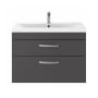 Nuie Athena Wall Hung 2-Drawer Vanity Unit with Basin-1 800mm Wide - Gloss Grey