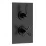 Nuie Aztec Thermostatic Concealed Shower Valve with Diverter Dual Handle - Matt Black