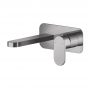 Nuie Binsey 2-Hole Wall Mounted Basin Mixer Tap with Plate - Brushed Pewter