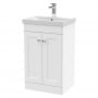 Nuie Classique Floor Standing 2-Door Vanity Unit with Basin-3 500mm Wide - Satin White