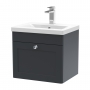 Nuie Classique Wall Hung 1-Drawer Vanity Unit with Basin-1 500mm Wide - Satin Anthracite