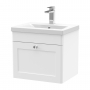 Nuie Classique Wall Hung 1-Drawer Vanity Unit with Basin-1 500mm Wide - Satin White