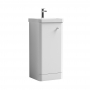 Nuie Core Floor Standing 1-Door Vanity Unit with Thin Edge Basin 400mm Wide - Gloss White