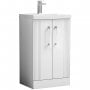 Nuie Deco Floor Standing 2-Door Vanity Unit with Basin-1 500mm Wide - Satin White