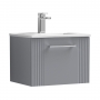 Nuie Deco Wall Hung 1-Drawer Vanity Unit with Basin-4 500mm Wide - Satin Grey