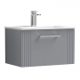 Nuie Deco Wall Hung 1-Drawer Vanity Unit with Basin-2 600mm Wide - Satin Grey