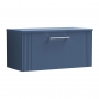 Nuie Deco Wall Hung 1-Drawer Vanity Unit with Worktop 800mm Wide - Satin Blue