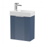 Nuie Deco Compact Wall Hung 1-Door Vanity Unit with Basin 400mm Wide - Satin Blue