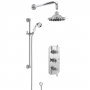 Nuie Edwardian Triple Thermostatic Concealed Complete Mixer Shower - Chrome