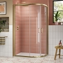 Lucie Brushed Brass Offset Quadrant Shower Enclosure 1200mm x 800mm - 8mm Glass