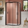 Lucie Matt Black Offset Quadrant Shower Enclosure 1200mm x 800mm - 8mm Glass