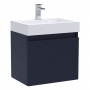 Nuie Merit Wall Hung 1-Door Vanity Unit with Basin 500mm Wide - Midnight Blue