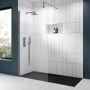 Nuie Minimal Brushed Pewter Wet Room Glass Shower Screen