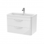 Nuie Parade Wall Hung 2-Drawer Vanity Unit with Polymarble Basin 800mm Wide - Gloss White