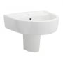 Nuie Provost Basin and Semi Pedestal 520mm Wide - 1 Tap Hole