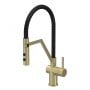 Nuie Ravi Mono Kitchen Sink Mixer Tap Single Lever Handle - Brushed Brass