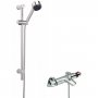 Nuie Reef Thermostatic Bath Shower Mixer with Multi Function Slider Rail Kit - Chrome