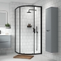 Nuie Rene Black Single Entry Quadrant Shower Enclosure 900mm x 900mm - 6mm Glass