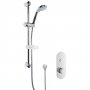 Nuie Round Thermostatic Concealed Push Button Shower Valve with Slider Rail Kit - Chrome