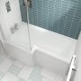 Nuie Square L-Shaped Shower Bath 1600mm x 700mm/850mm - Left Handed (inc Leg Set)