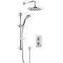 Nuie Twin Round Thermostatic Concealed Complete Mixer Shower with Diverter - Chrome