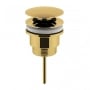 Nuie Universal Push Button Basin Waste Slotted/Un-Slotted - Brushed Brass