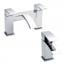 Nuie Vibe Mono Basin Mixer Tap and Bath Filler Tap Pillar Mounted - Chrome