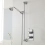 Nuie Victorian Twin Square Thermostatic Concealed Shower Valve with Slider Rail Kit - Chrome