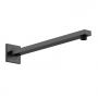 Nuie Windon Rectangular Wall Mounted Shower Arm 410mm Length - Matt Black