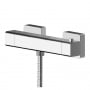 Nuie Windon Square Thermostatic Bar Shower Valve Bottom Outlet - Chrome