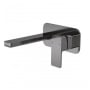 Nuie Windon 2-Hole Wall Mounted Basin Mixer Tap with Plate - Brushed Pewter