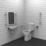 Nymas NymaSTYLE Rimless Close Coupled Doc M Toilet Pack - Polished Grab Rails